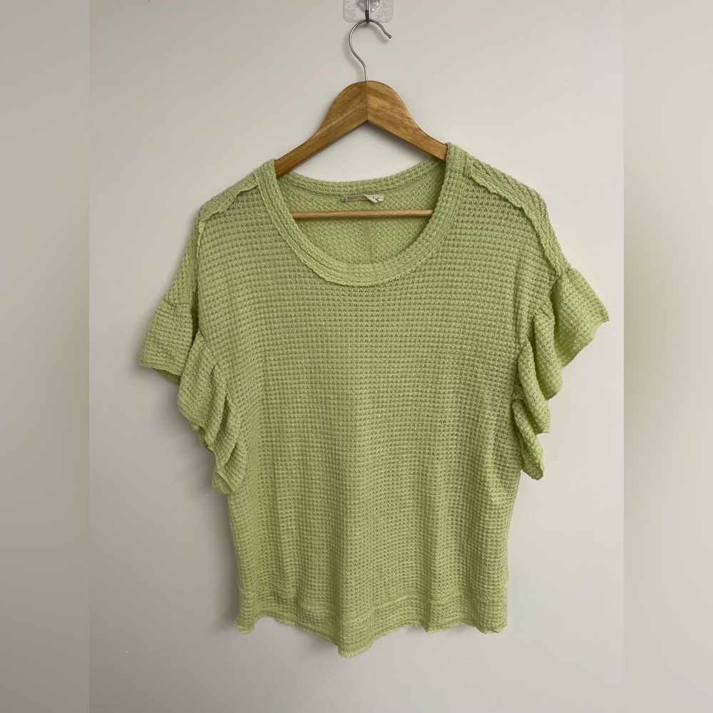 Women’s New In Lime Green Ruffle Sleeve Top